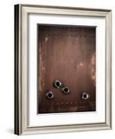 Old Metal Background With Bullet Holes-Andrey_Kuzmin-Framed Art Print