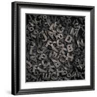 Old Metal Letters Background-Andrey_Kuzmin-Framed Art Print