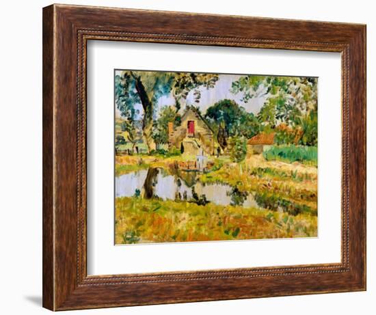 Old Mill, Fifeshire (Oil on Canvas)-George Leslie Hunter-Framed Giclee Print