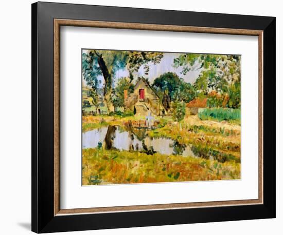 Old Mill, Fifeshire (Oil on Canvas)-George Leslie Hunter-Framed Giclee Print