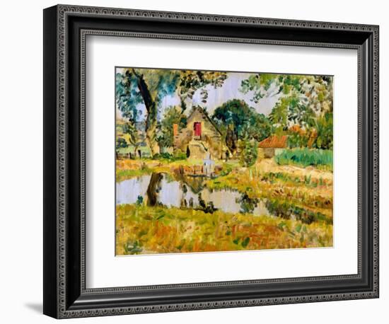 Old Mill, Fifeshire (Oil on Canvas)-George Leslie Hunter-Framed Giclee Print
