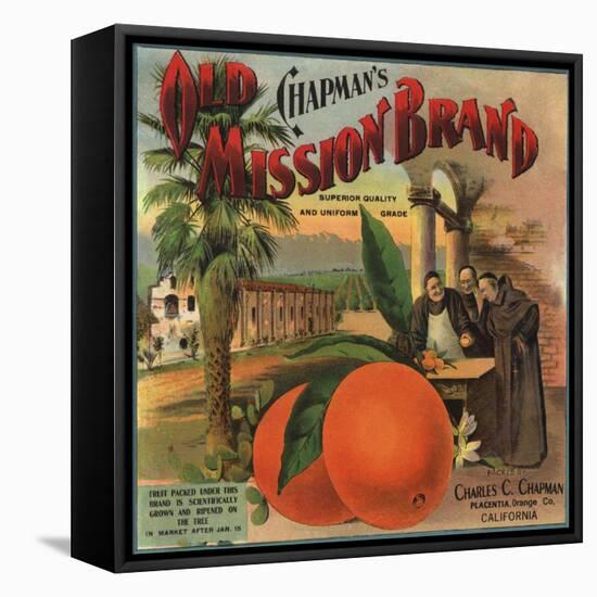 Old Mission Brand - Placentia, California - Citrus Crate Label-Lantern Press-Framed Stretched Canvas
