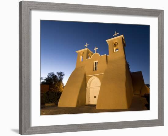 Old Mission of St. Francis De Assisi, Built About 1710, Illuminated in the Late Evening, Ranchos De-Richard Maschmeyer-Framed Photographic Print