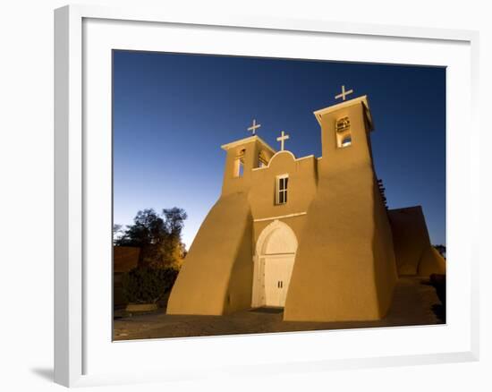 Old Mission of St. Francis De Assisi, Built About 1710, Illuminated in the Late Evening, Ranchos De-Richard Maschmeyer-Framed Photographic Print