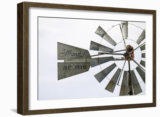 Old Montana Windmill with Bullet Holes-Jason Savage-Framed Art Print