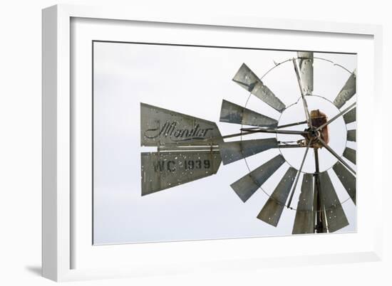 Old Montana Windmill with Bullet Holes-Jason Savage-Framed Art Print