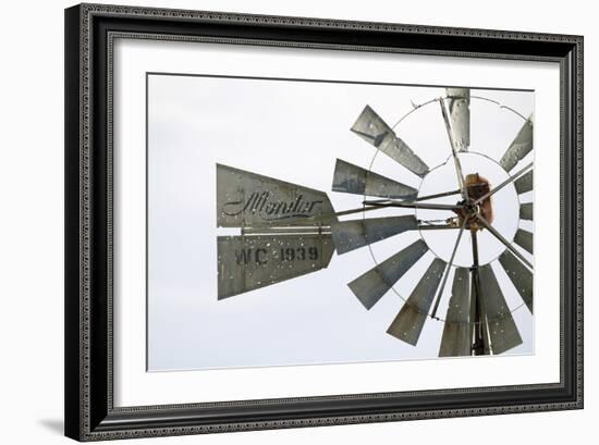 Old Montana Windmill with Bullet Holes-Jason Savage-Framed Art Print