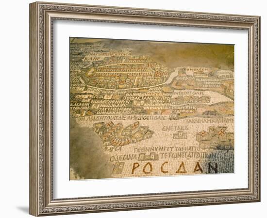 Old Mosaic Map of the World in St. Georges Church, Madaba, Jordan, Middle East-Richardson Rolf-Framed Photographic Print