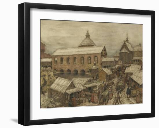 Old Moscow, Okhotny Ryad (Hunting Ro), 1900s-1910s-Appolinari Mikhaylovich Vasnetsov-Framed Giclee Print