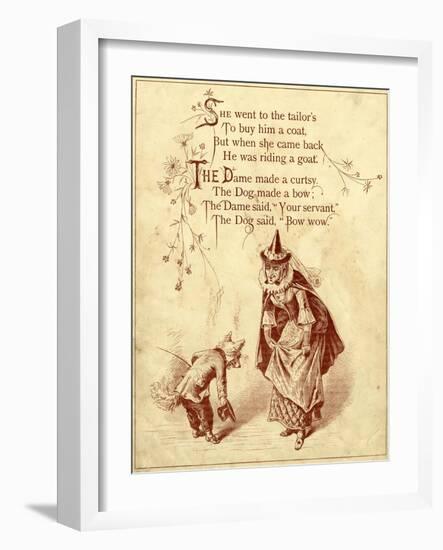Old Mother Hubbard: Dame Made a Curtsy and Dog Mad a Bow-null-Framed Photographic Print