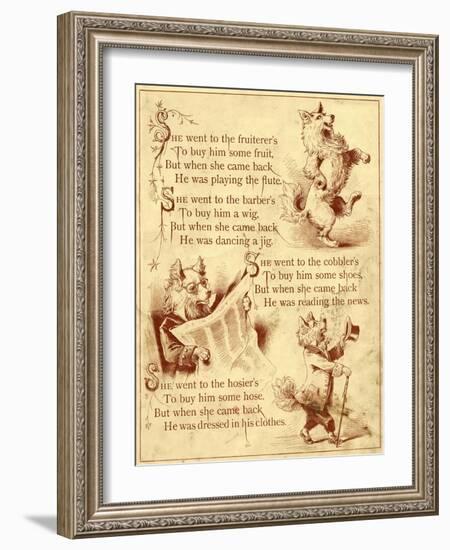 Old Mother Hubbard: Dancing, Reading News, Wearing Clothes-null-Framed Photographic Print