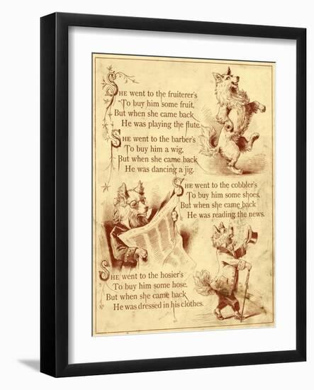 Old Mother Hubbard: Dancing, Reading News, Wearing Clothes-null-Framed Photographic Print