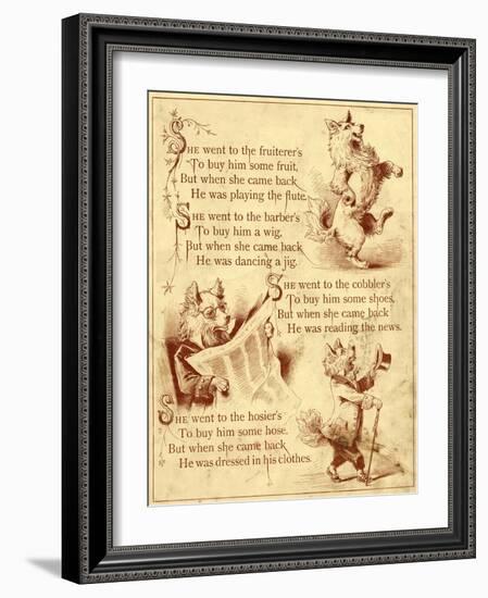 Old Mother Hubbard: Dancing, Reading News, Wearing Clothes-null-Framed Photographic Print