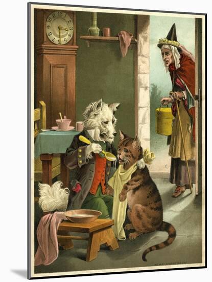 Old Mother Hubbard: Dog Feeding the Cat-null-Mounted Art Print