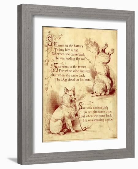 Old Mother Hubbard: Dog Standing Head and Smoking Pipe-null-Framed Photographic Print