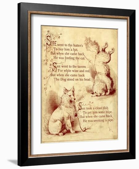 Old Mother Hubbard: Dog Standing Head and Smoking Pipe-null-Framed Photographic Print