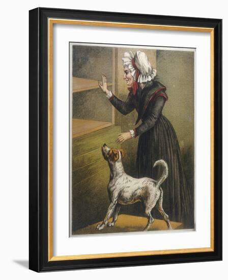 Old Mother Hubbard Went to the Cupboard-Harrison Weir-Framed Art Print