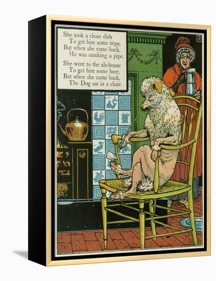 Old Mother Hubbard-Walter Crane-Framed Stretched Canvas