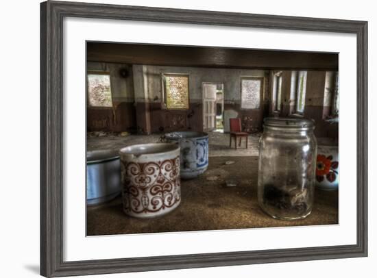 Old Mugs in Abandoned Interior-Nathan Wright-Framed Photographic Print