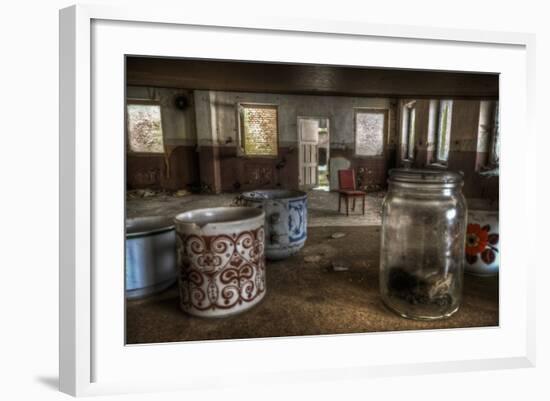 Old Mugs in Abandoned Interior-Nathan Wright-Framed Photographic Print