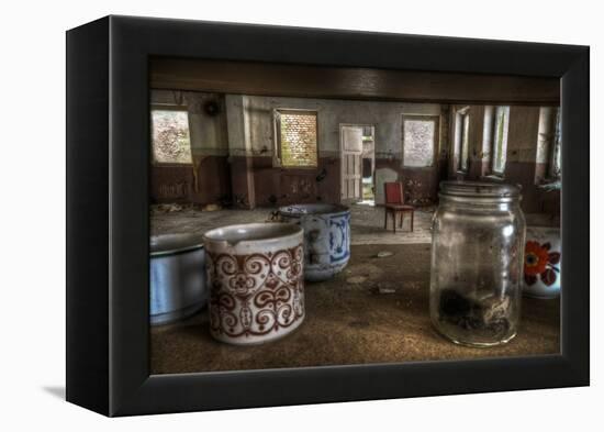 Old Mugs in Abandoned Interior-Nathan Wright-Framed Premier Image Canvas