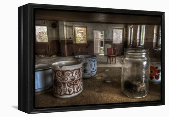 Old Mugs in Abandoned Interior-Nathan Wright-Framed Premier Image Canvas