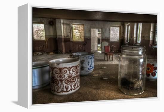 Old Mugs in Abandoned Interior-Nathan Wright-Framed Premier Image Canvas