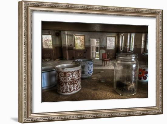 Old Mugs in Abandoned Interior-Nathan Wright-Framed Photographic Print