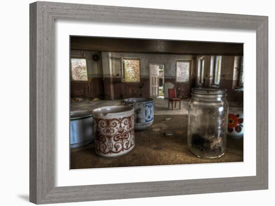 Old Mugs in Abandoned Interior-Nathan Wright-Framed Photographic Print