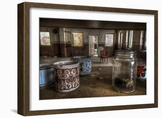 Old Mugs in Abandoned Interior-Nathan Wright-Framed Photographic Print