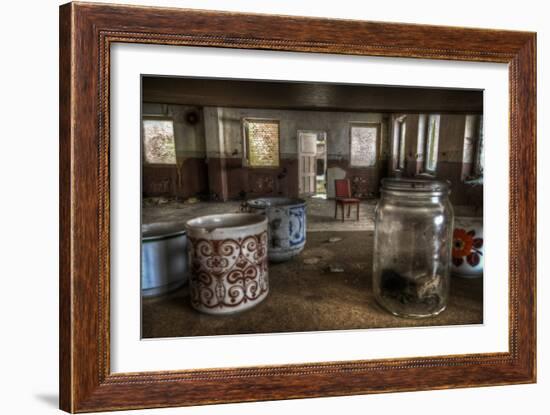 Old Mugs in Abandoned Interior-Nathan Wright-Framed Photographic Print