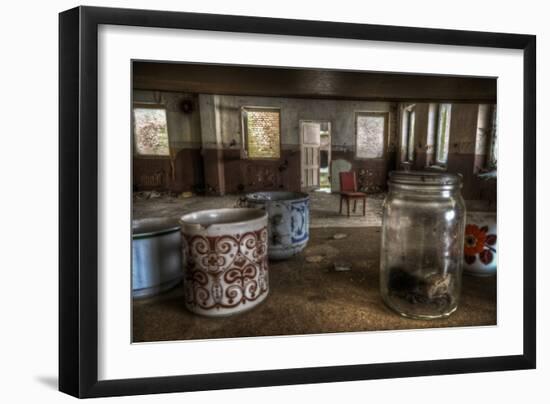 Old Mugs in Abandoned Interior-Nathan Wright-Framed Photographic Print