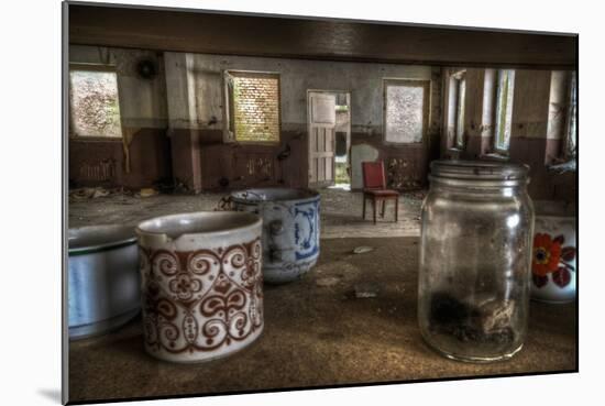Old Mugs in Abandoned Interior-Nathan Wright-Mounted Photographic Print
