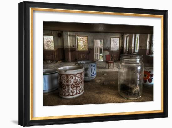 Old Mugs in Abandoned Interior-Nathan Wright-Framed Photographic Print