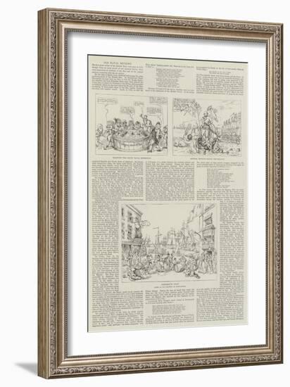 Old Naval Reviews-Thomas Rowlandson-Framed Giclee Print