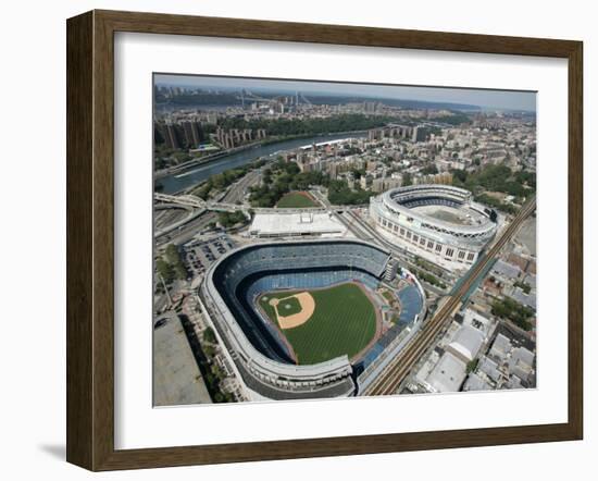 Old New York Yankees Stadium next to New Ballpark, New York, NY-null-Framed Photographic Print