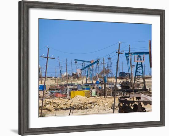 Old Oil Rigs at the Abseron Peninsula, Near Baku, Azerbaijan, Central Asia, Asia-Michael Runkel-Framed Photographic Print