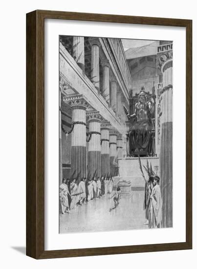 Old Olympics, Thanks Zeus-Andre Castaigne-Framed Art Print