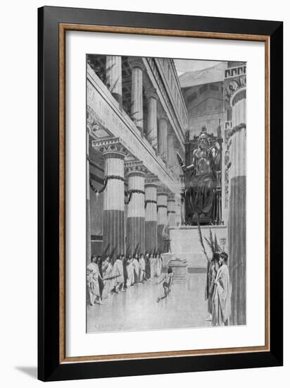 Old Olympics, Thanks Zeus-Andre Castaigne-Framed Art Print