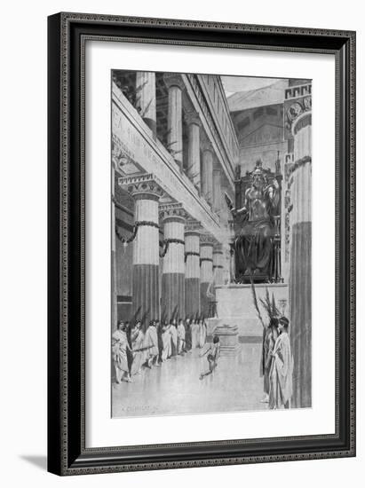 Old Olympics, Thanks Zeus-Andre Castaigne-Framed Art Print