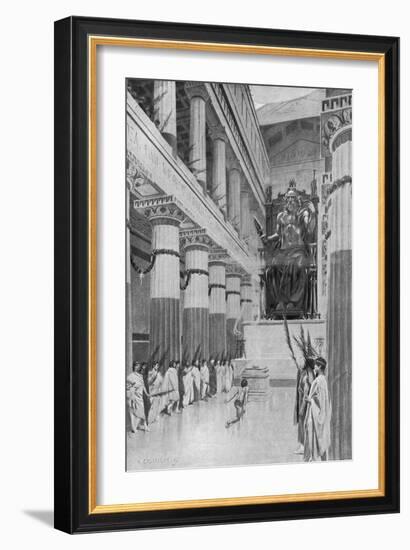 Old Olympics, Thanks Zeus-Andre Castaigne-Framed Art Print