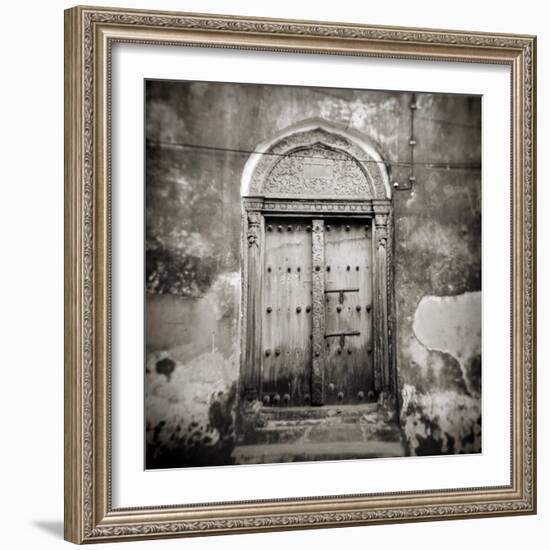 Old Omani Studded Timber Door, Stonetown, Zanzibar, Tanzania, East Africa-Lee Frost-Framed Photographic Print