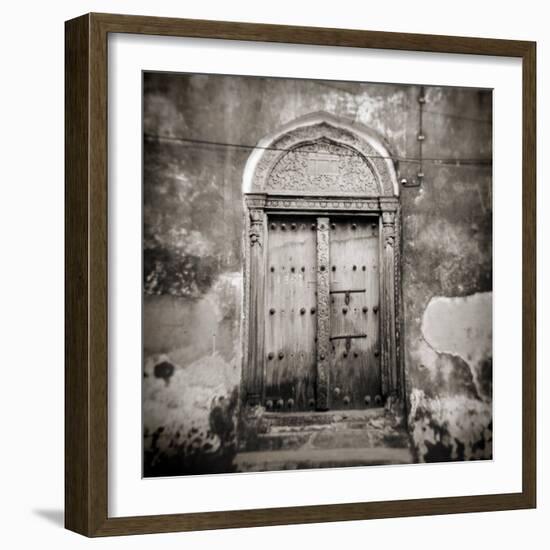 Old Omani Studded Timber Door, Stonetown, Zanzibar, Tanzania, East Africa-Lee Frost-Framed Photographic Print