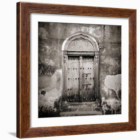 Old Omani Studded Timber Door, Stonetown, Zanzibar, Tanzania, East Africa-Lee Frost-Framed Photographic Print