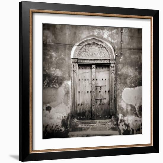 Old Omani Studded Timber Door, Stonetown, Zanzibar, Tanzania, East Africa-Lee Frost-Framed Photographic Print