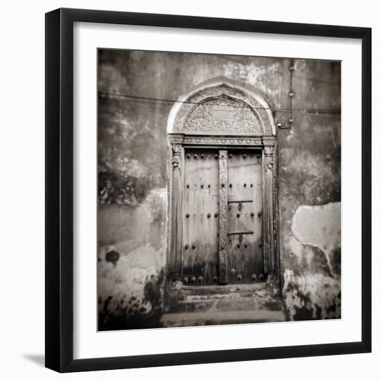 Old Omani Studded Timber Door, Stonetown, Zanzibar, Tanzania, East Africa-Lee Frost-Framed Photographic Print