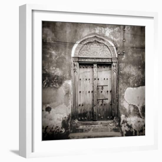 Old Omani Studded Timber Door, Stonetown, Zanzibar, Tanzania, East Africa-Lee Frost-Framed Photographic Print