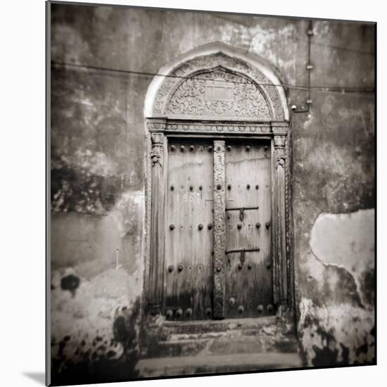 Old Omani Studded Timber Door, Stonetown, Zanzibar, Tanzania, East Africa-Lee Frost-Mounted Photographic Print