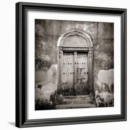 Old Omani Studded Timber Door, Stonetown, Zanzibar, Tanzania, East Africa-Lee Frost-Framed Photographic Print