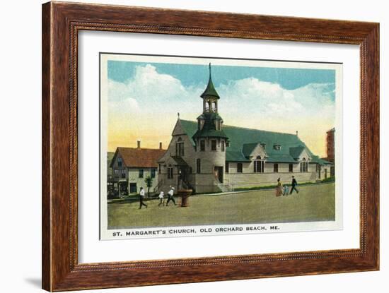 Old Orchard Beach, Maine - St. Margaret's Church Exterior-Lantern Press-Framed Art Print